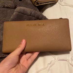 Tan leather wallet